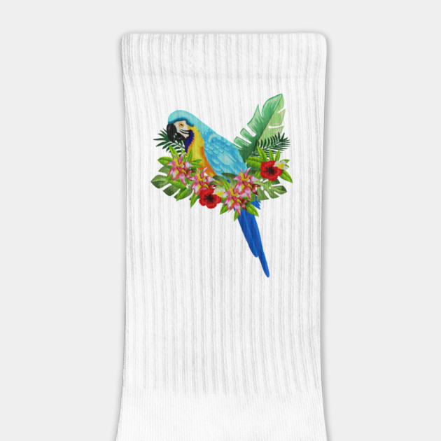 Blue Tropical Parrot Floral by logiamerch