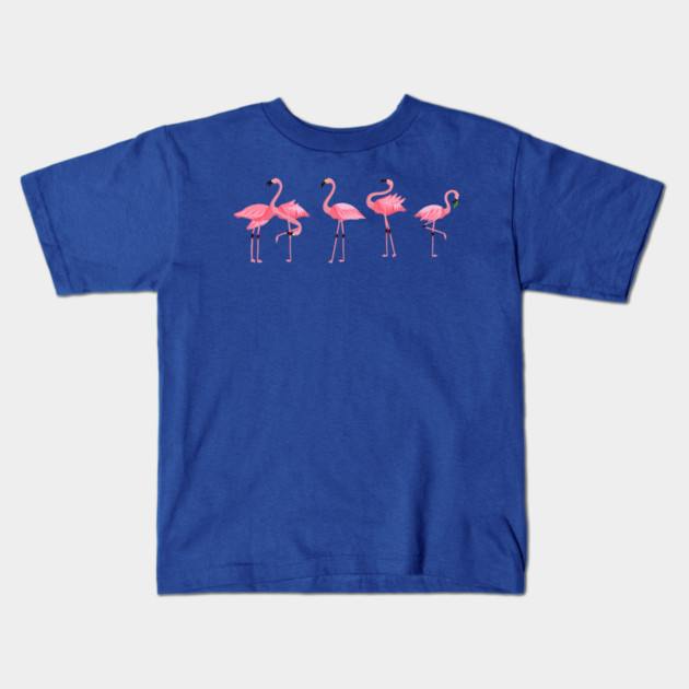 Flamingo Flock Kids T-Shirt by logiamerch