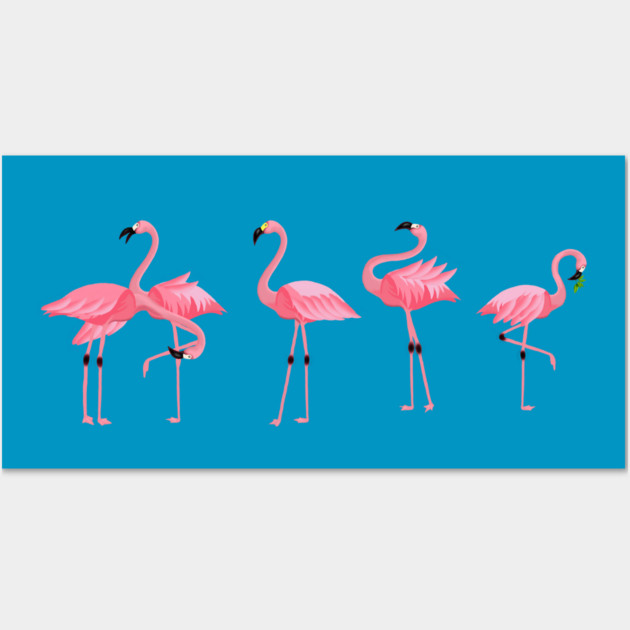 Flamingo Flock Wall Art by logiamerch