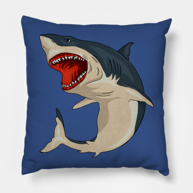 Great White Shark Pillow by logiamerch