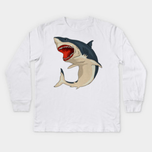 Great White Shark Kids Long Sleeve T-Shirt