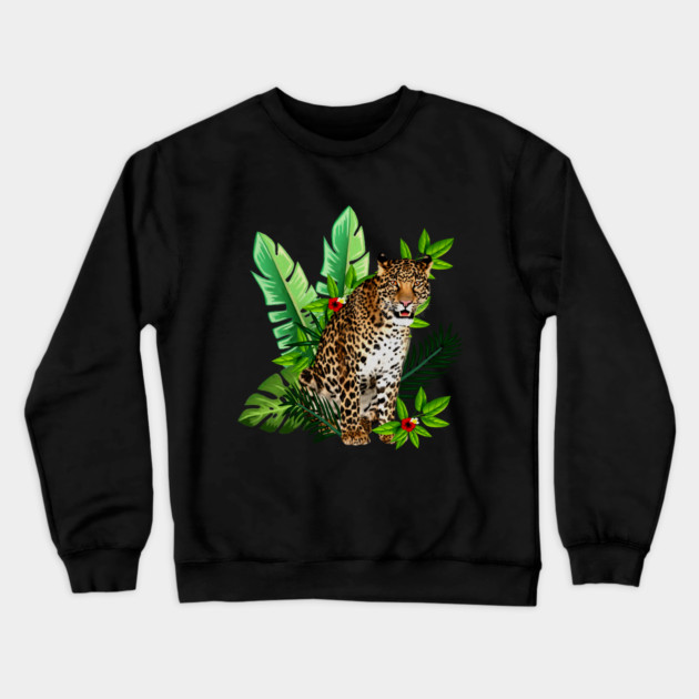 Leopard Tropical Crewneck Sweatshirt by logiamerch