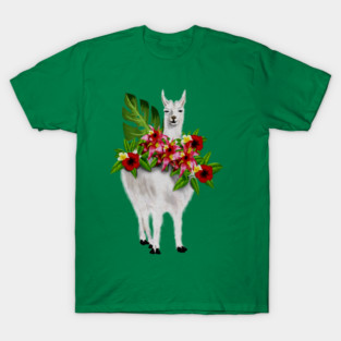 Llama Tropical Floral T-Shirt