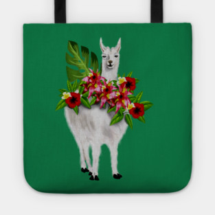 Llama Tropical Floral Tote
