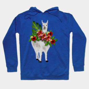 Llama Tropical Floral Hoodie