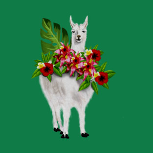 Llama Tropical Floral T-Shirt