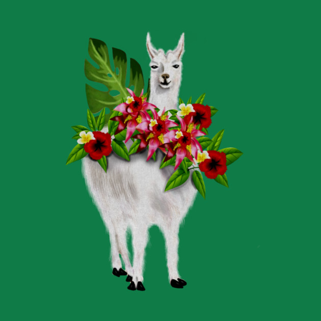 Llama Tropical Floral by logiamerch