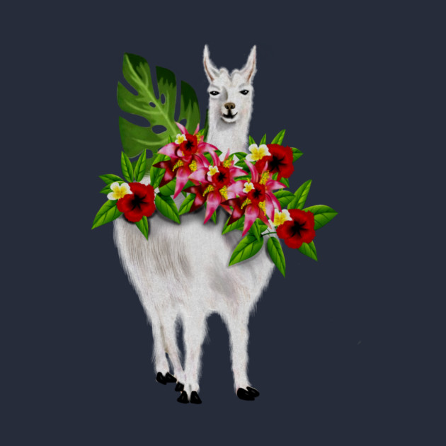 Llama Tropical Floral by logiamerch