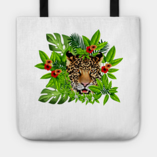 Leopard Face Tropical Tote