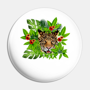 Leopard Face Tropical Pin