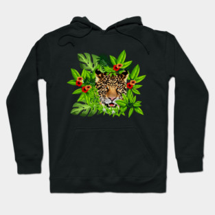 Leopard Face Tropical Hoodie