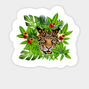 Leopard Face Tropical Sticker