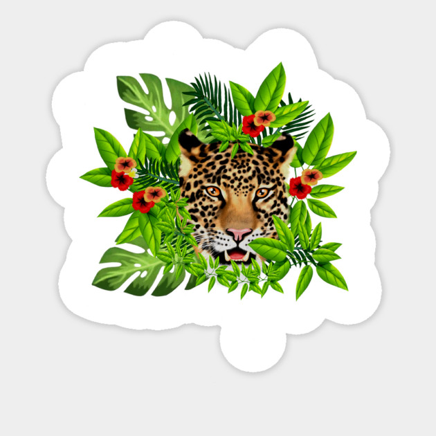 Leopard Face Tropical Sticker by logiamerch