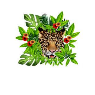 Leopard Face Tropical T-Shirt