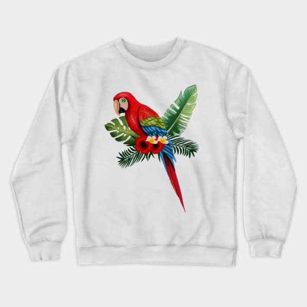 Parrot Floral Tropical Crewneck Sweatshirt by logiamerch