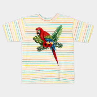 Parrot Floral Tropical Kids T-Shirt