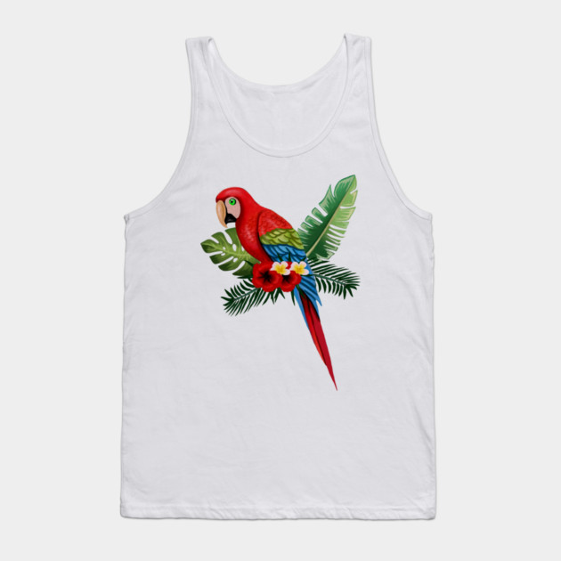 Parrot Floral Tropical Tank Top by logiamerch