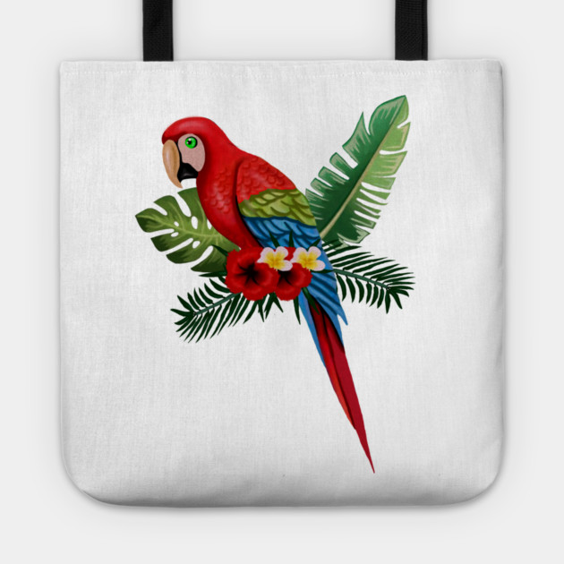 Parrot Floral Tropical Tote by logiamerch