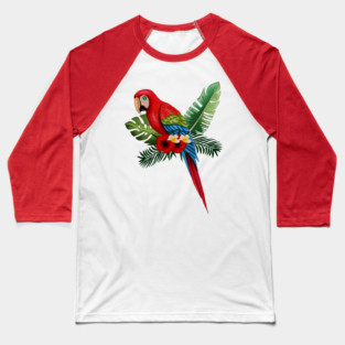 Parrot Floral Tropical Baseball T-Shirt