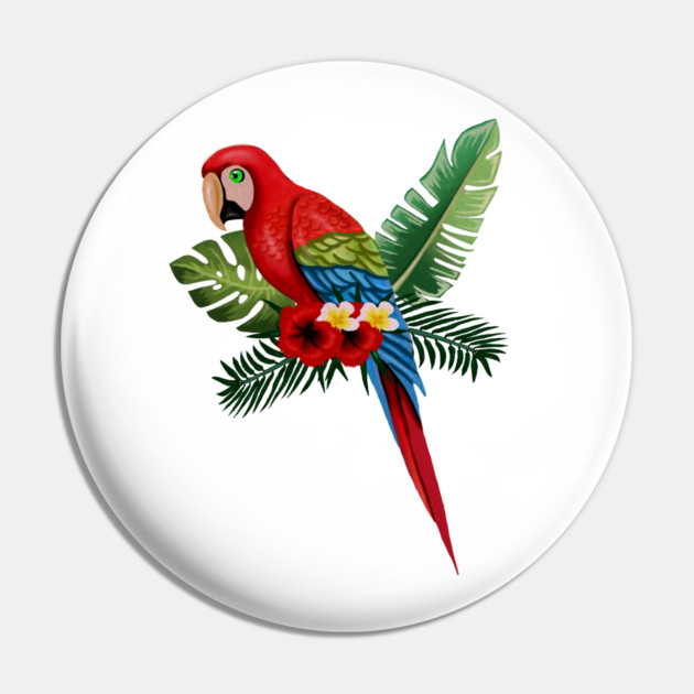 Parrot Floral Tropical Pin by logiamerch