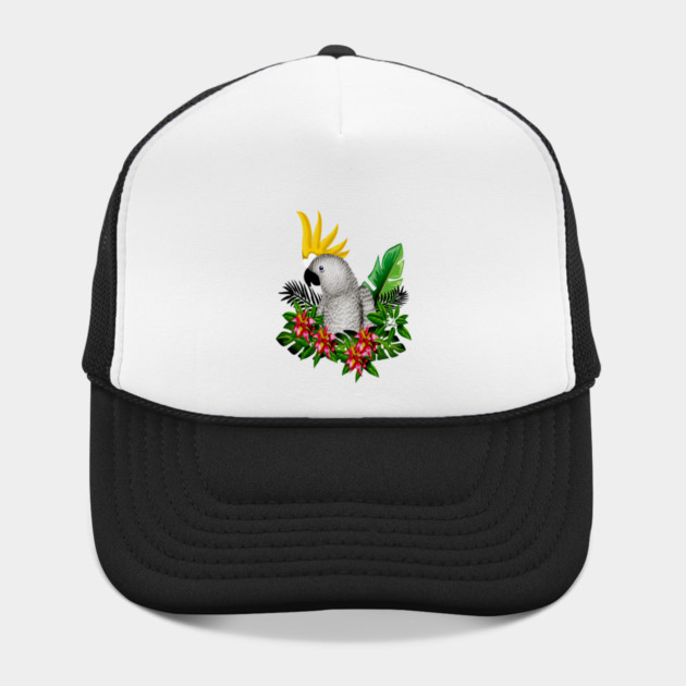 Parrot Tropical Floral White by logiamerch