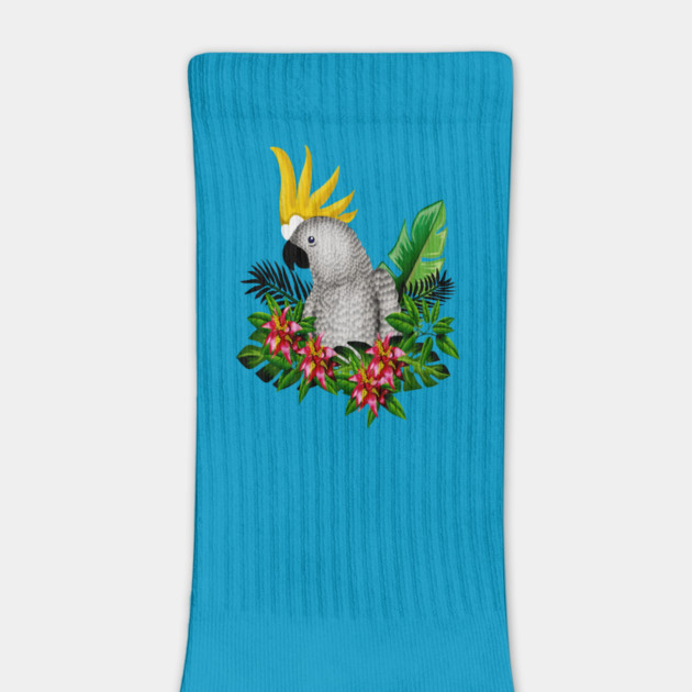 Parrot Tropical Floral White by logiamerch