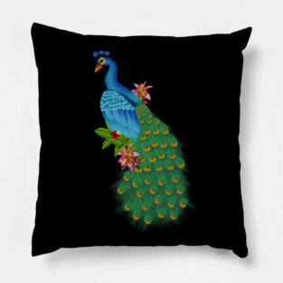 Peacock Tropical Pillow
