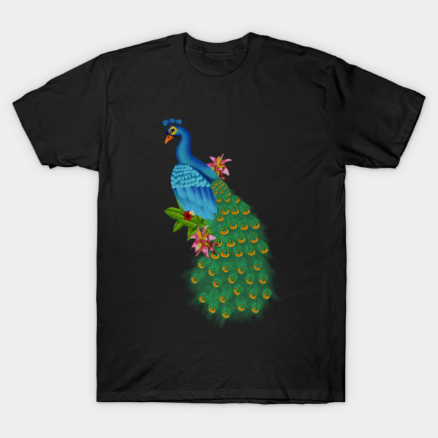 Peacock Tropical T-Shirt by logiamerch