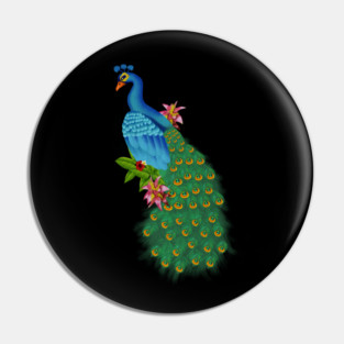 Peacock Tropical Pin