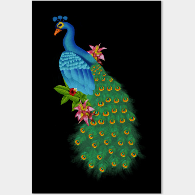 Peacock Tropical Wall Art by logiamerch