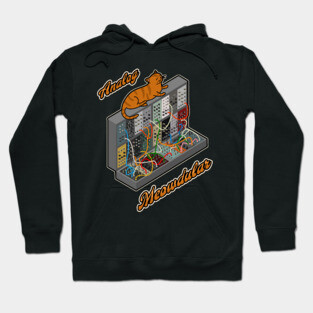 Cat on Modular Synth Funny synthesizer Hoodie