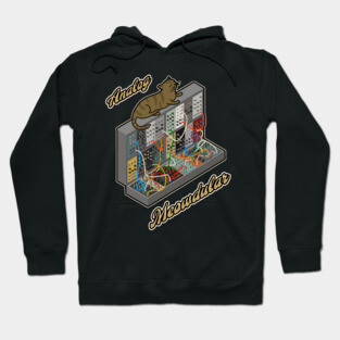 Cat on Modular Synth Funny synthesizer Hoodie
