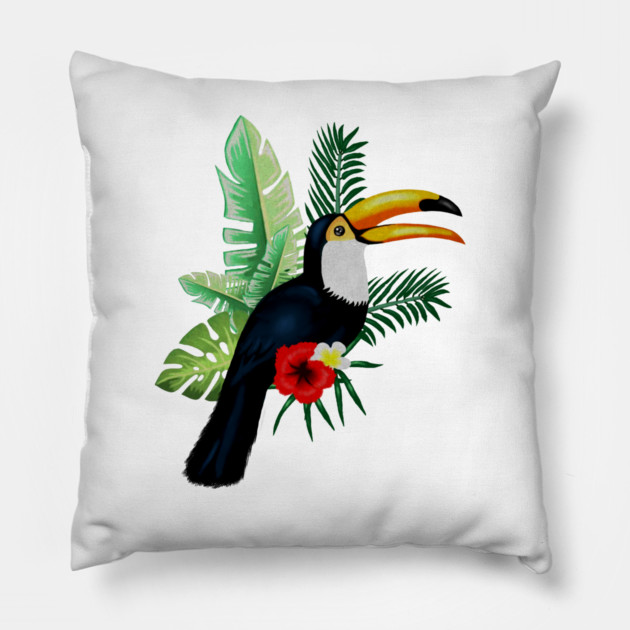 Toucan Bird Tropical Pillow by logiamerch