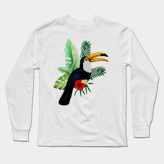 Toucan Bird Tropical Long Sleeve T-Shirt by logiamerch
