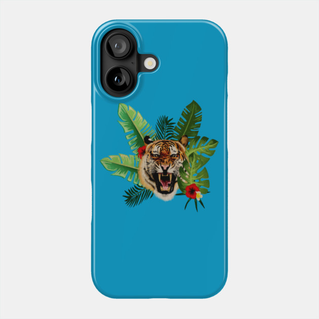 Tropical Tiger Floral Phone Case by logiamerch