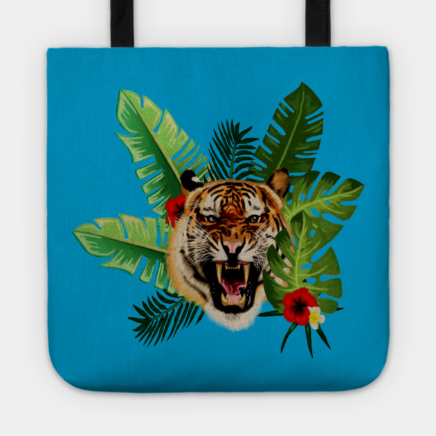 Tropical Tiger Floral Tote by logiamerch