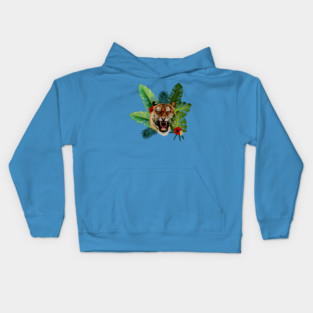 Tropical Tiger Floral Kids Hoodie