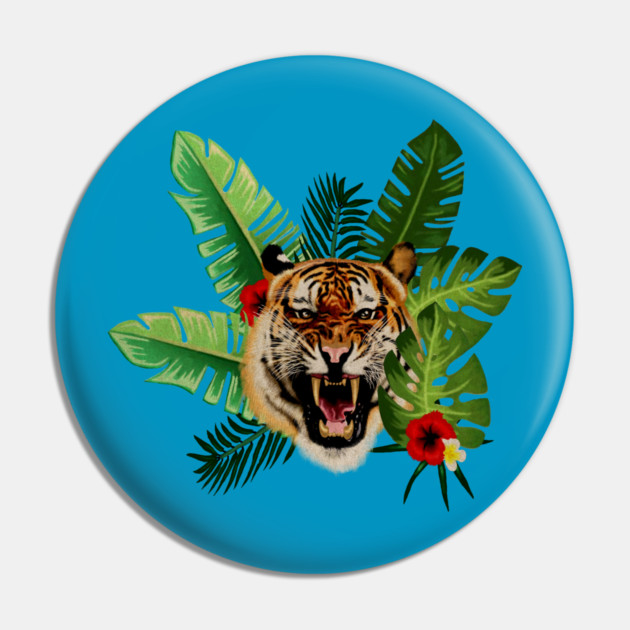 Tropical Tiger Floral Pin by logiamerch