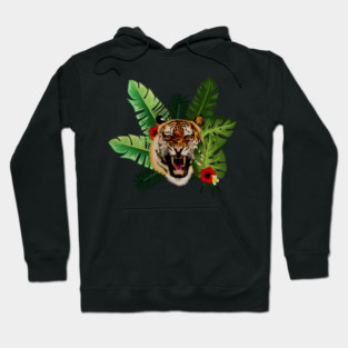 Tropical Tiger Floral Hoodie