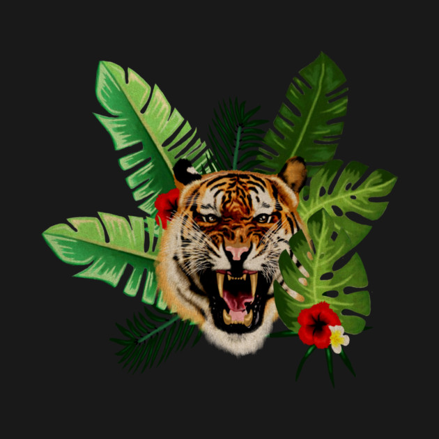 Tropical Tiger Floral by logiamerch