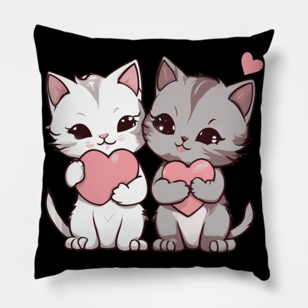 Kawaii Maine Coon Cat Pillow by animegirlnft