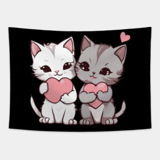 Kawaii Maine Coon Cat Tapestry