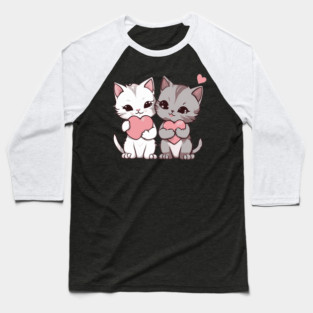 Kawaii Maine Coon Cat Baseball T-Shirt