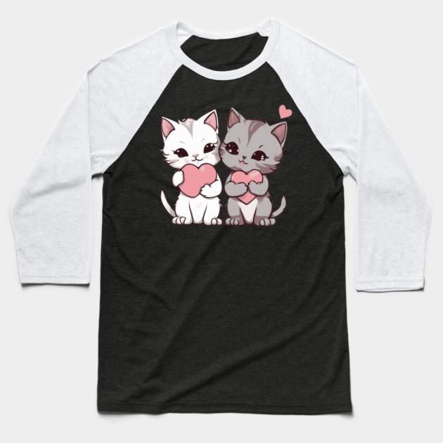 Kawaii Maine Coon Cat Baseball T-Shirt by animegirlnft
