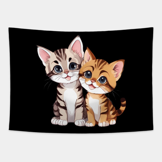 Baby Scottish Fold Cat Tapestry by animegirlnft