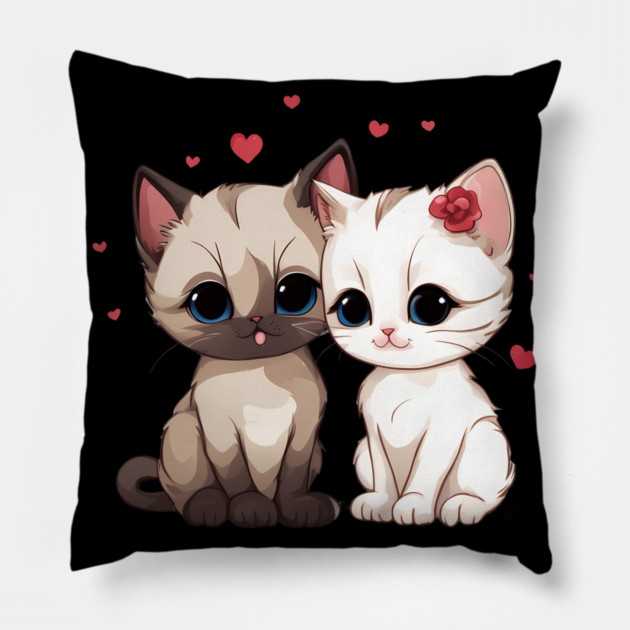 Baby Siamese Cat Pillow by animegirlnft