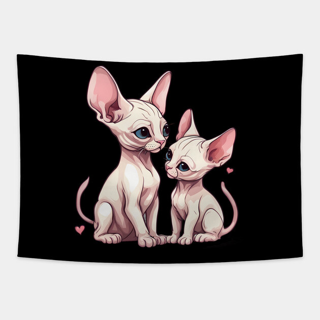 Baby Sphynx Cat Tapestry by animegirlnft