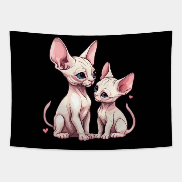 Baby Sphynx Cat Tapestry by animegirlnft