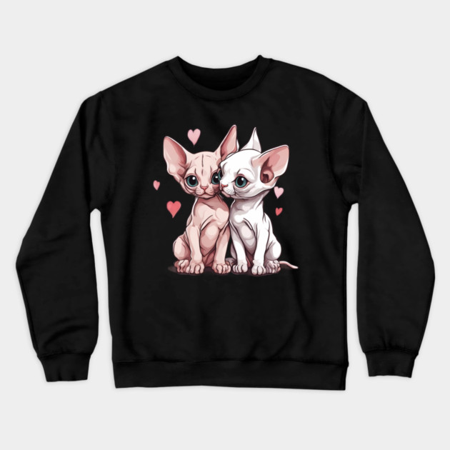 Cute Sphynx Cat Crewneck Sweatshirt by animegirlnft
