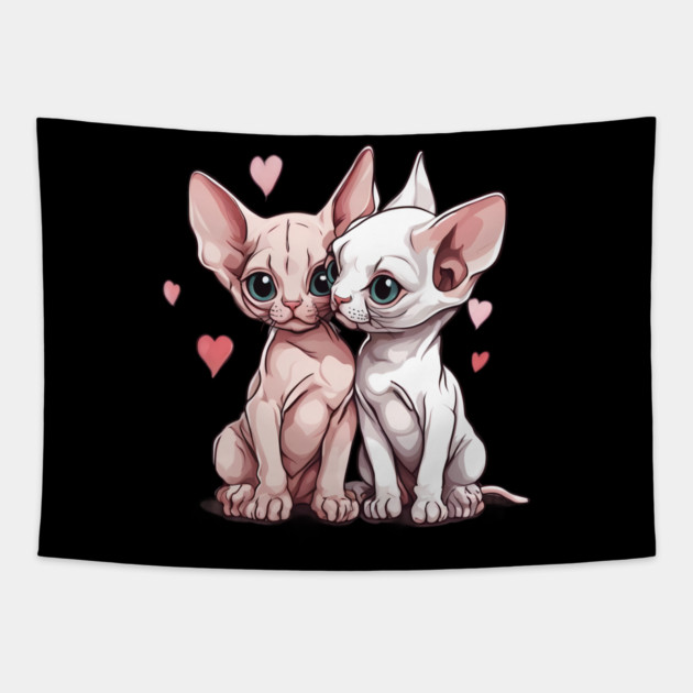 Cute Sphynx Cat Tapestry by animegirlnft